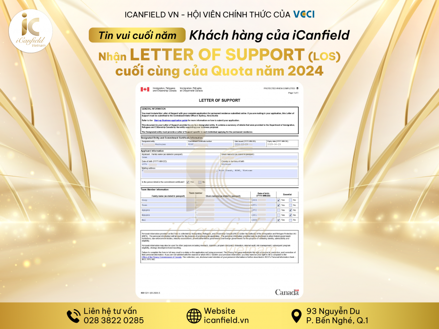 LETTER OF SUPPORT (LOS) CUỐI CÙNG CỦA QUOTA 2024